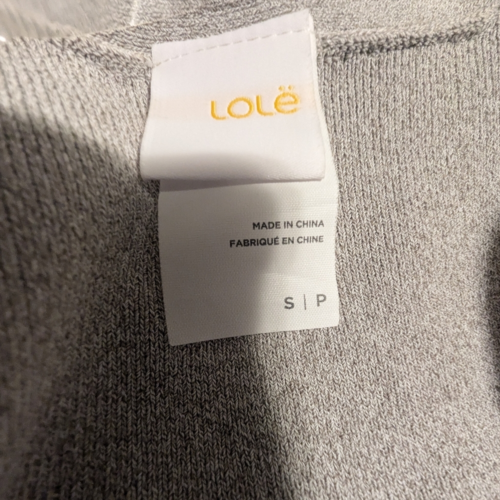 LOLE | Mercer light gray / silver belted wrap lone sleeve cardigan, NWOT, small - Picture 6 of 7